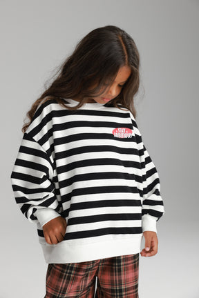 סוויטשירט נילסון פסים שחור/לבן