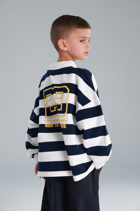 חולצת יוסטון פסים נייבי/לבן