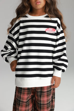 סוויטשירט נילסון פסים שחור/לבן