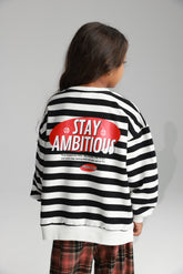 סוויטשירט נילסון פסים שחור/לבן