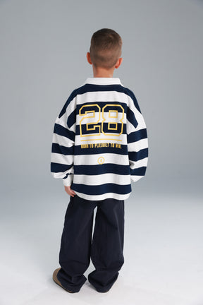 חולצת יוסטון פסים נייבי/לבן