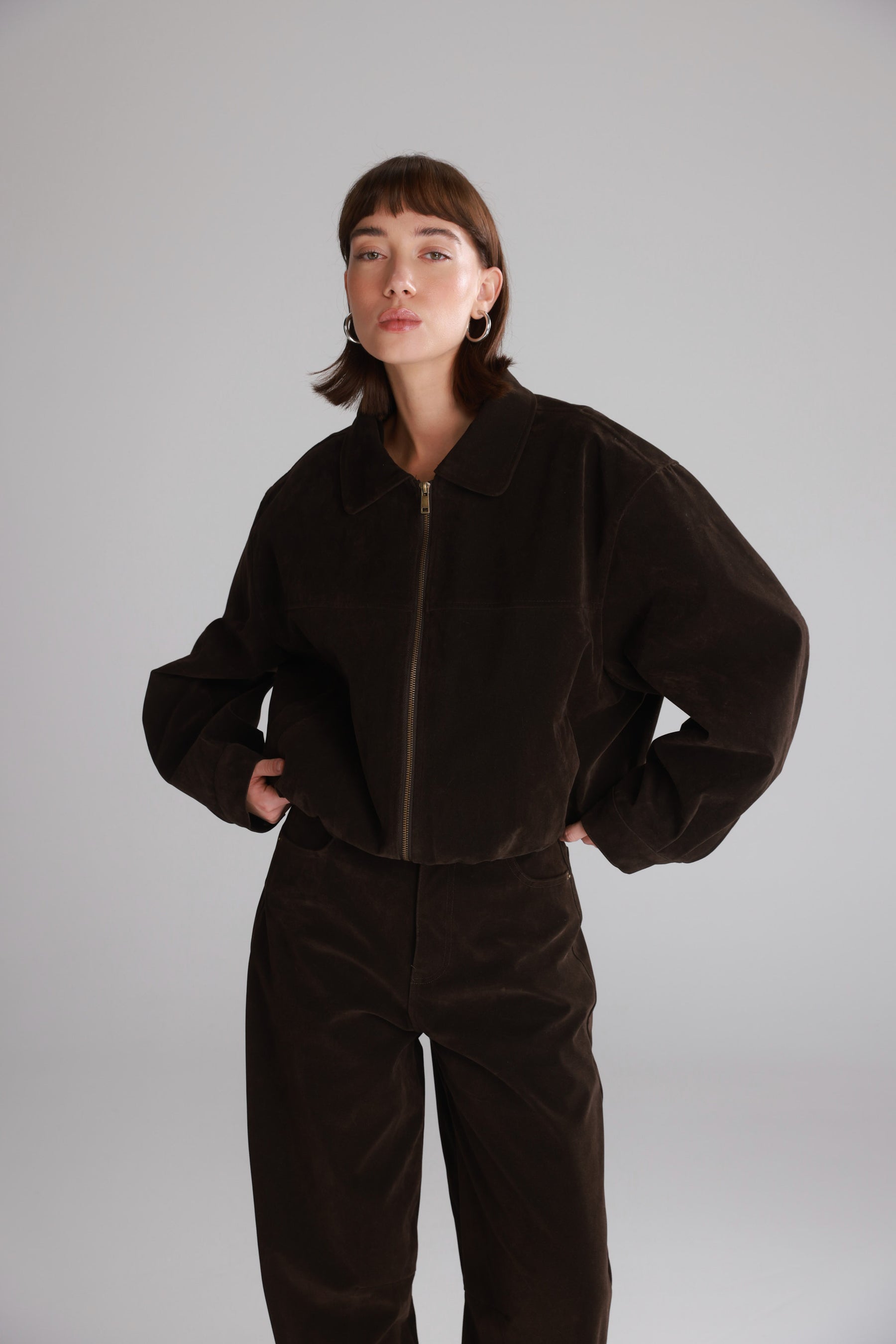 ג'קט בומבר דאלי חום כהה