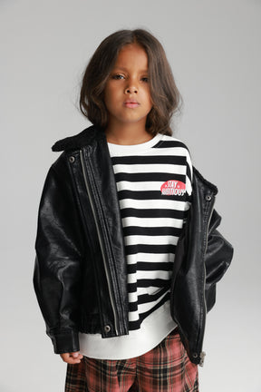 סוויטשירט נילסון פסים שחור/לבן