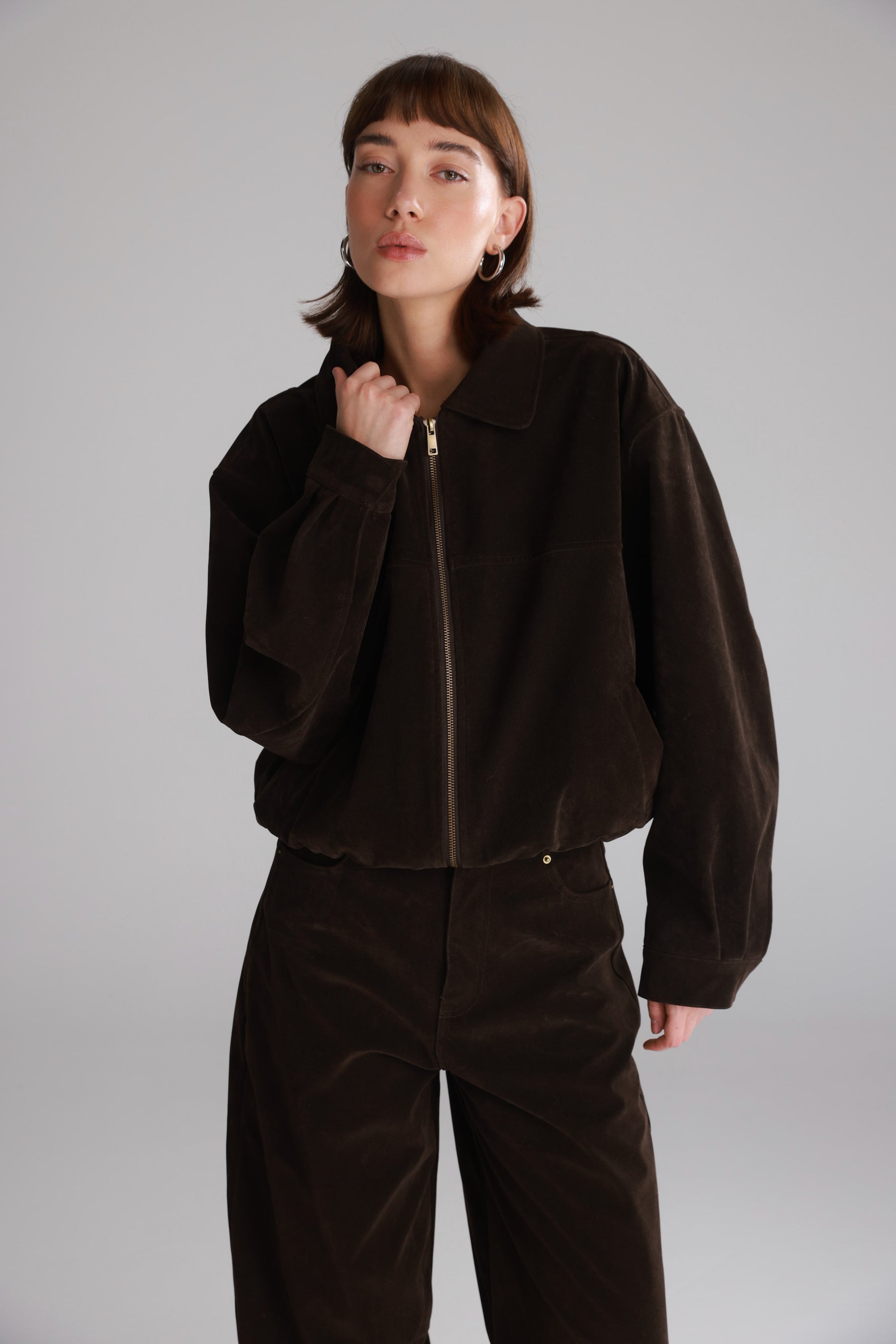 ג'קט בומבר דאלי חום כהה