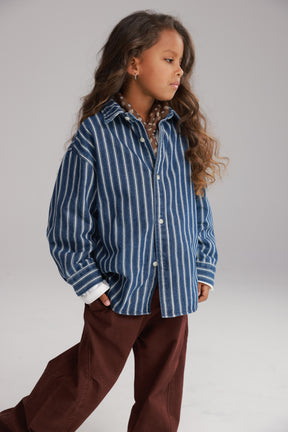 חולצת ג'ינס אירה כחול כהה