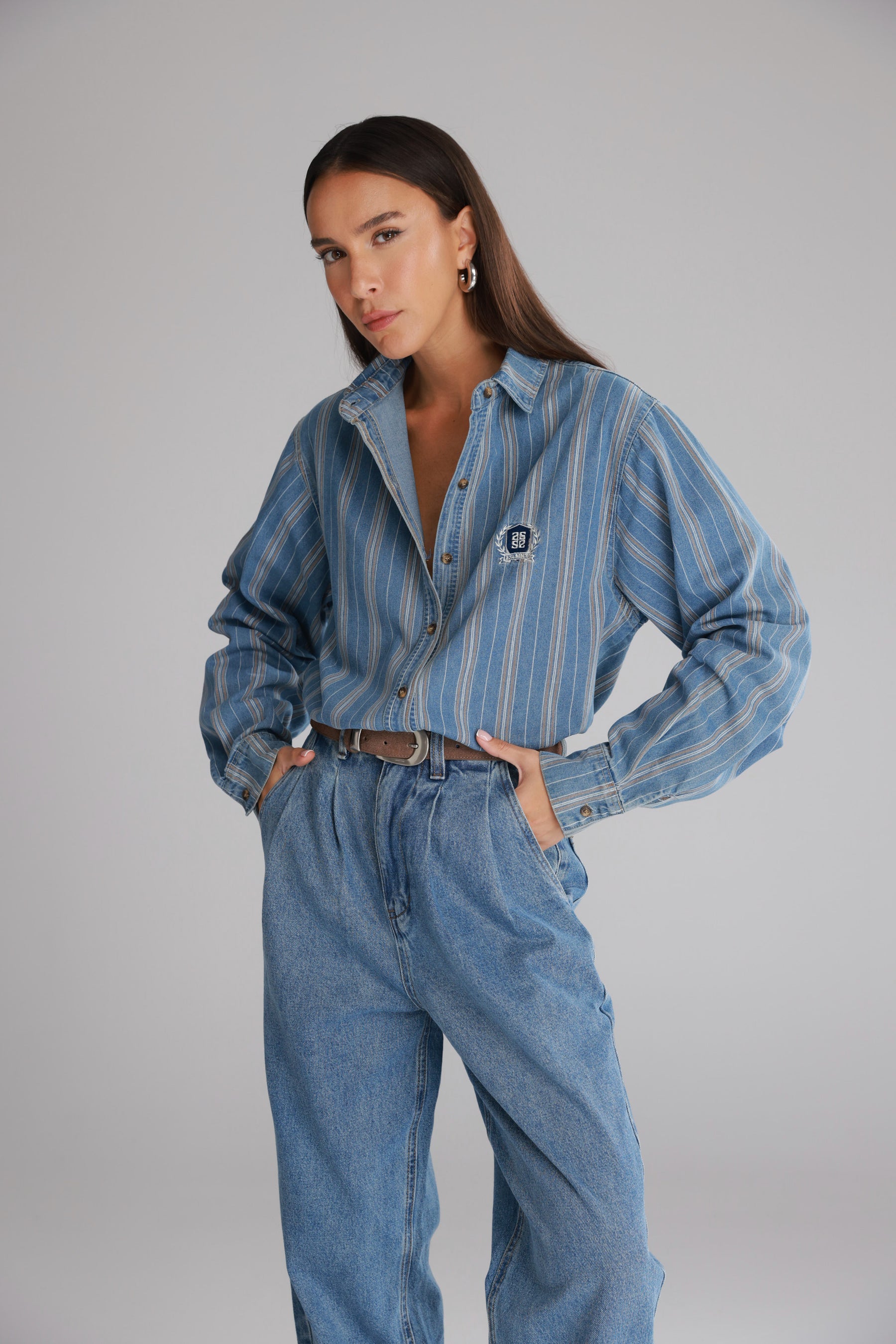 חולצת מתיאס מכופתרת ג'ינס