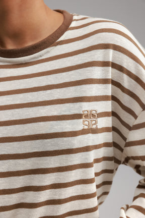 חולצת לוסי פסים שמנת/חאקי