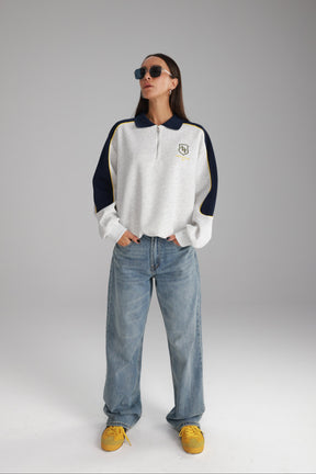 סוויטשירט מדלן אפור בהיר