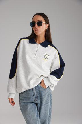 סוויטשירט מדלן אפור בהיר