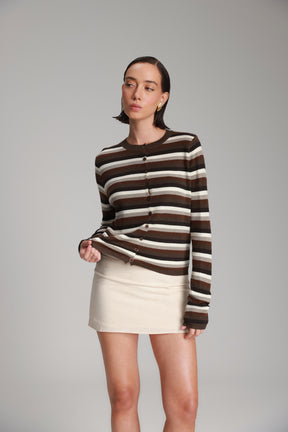 סריג ג'ול פסים חומים