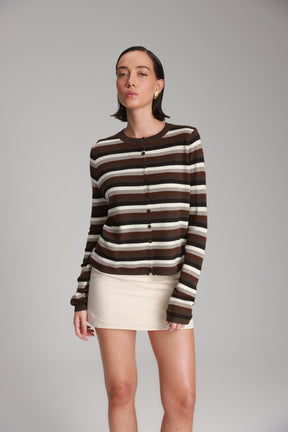 סריג ג'ול פסים חומים