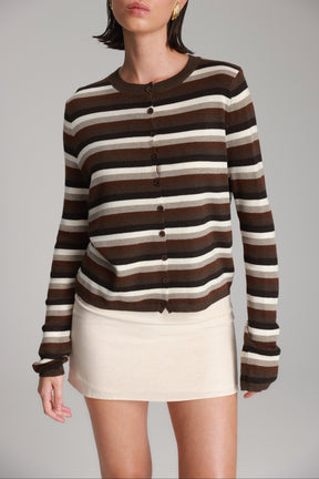 סריג ג'ול פסים חומים