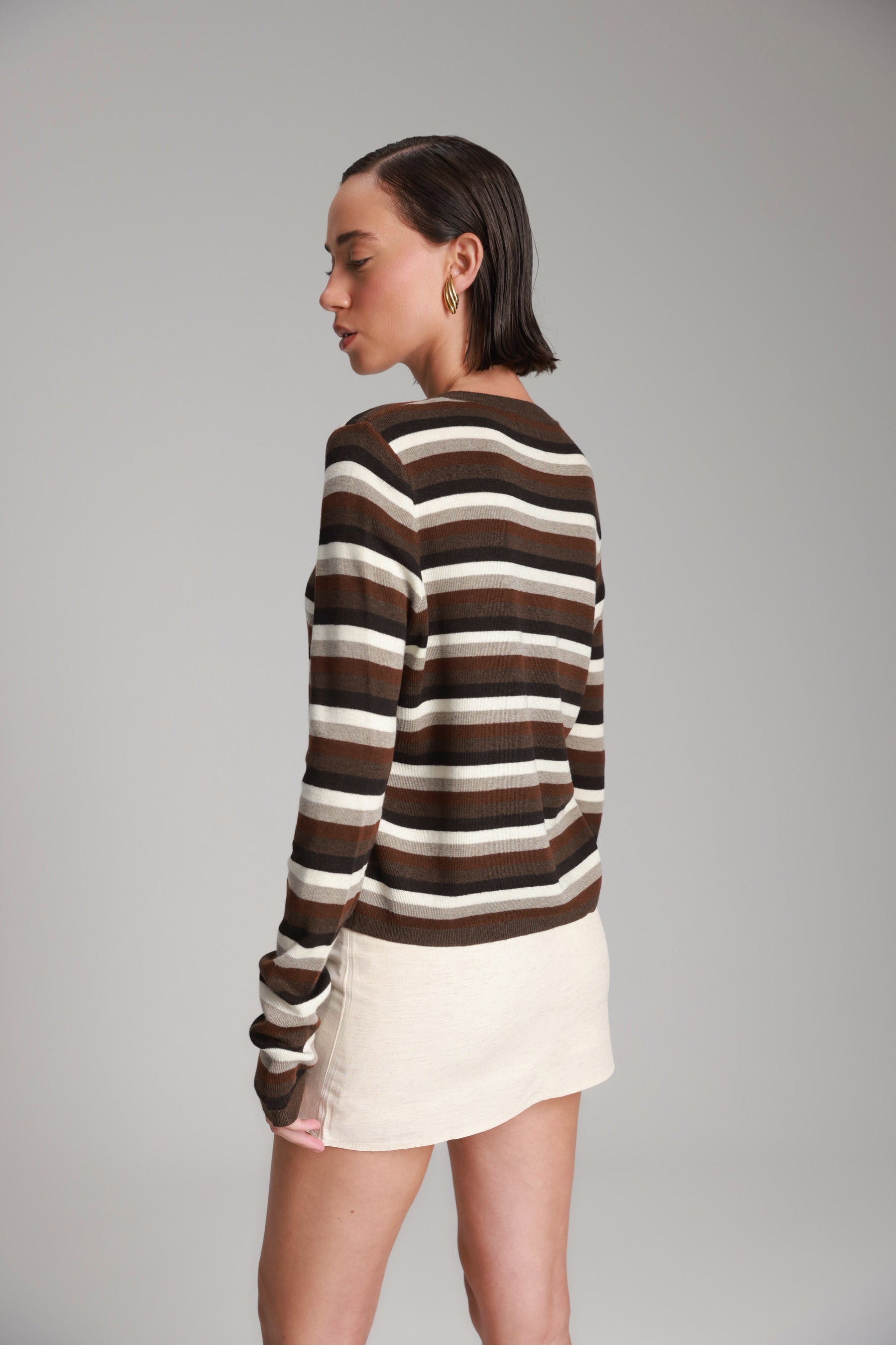 סריג ג'ול פסים חומים