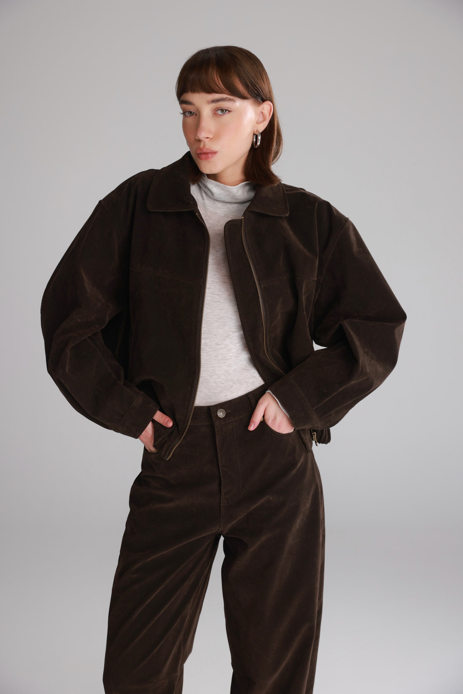 ג'קט בומבר דאלי חום כהה