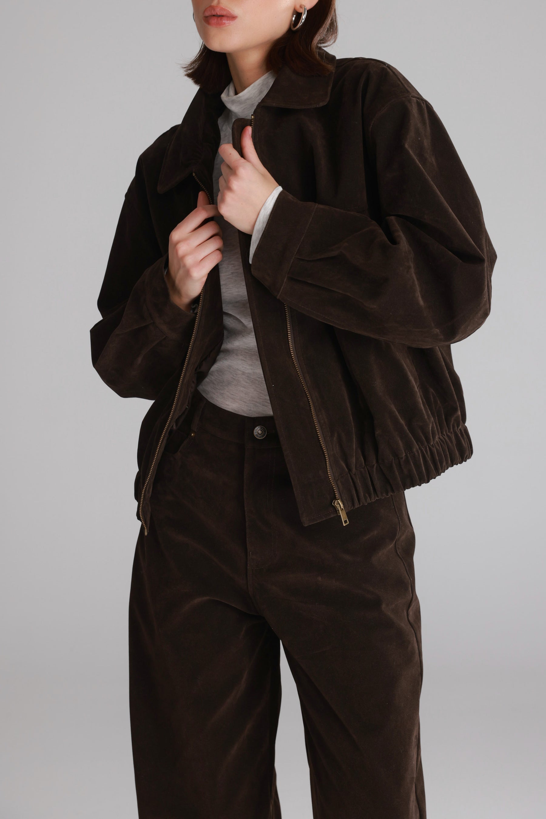 ג'קט בומבר דאלי חום כהה