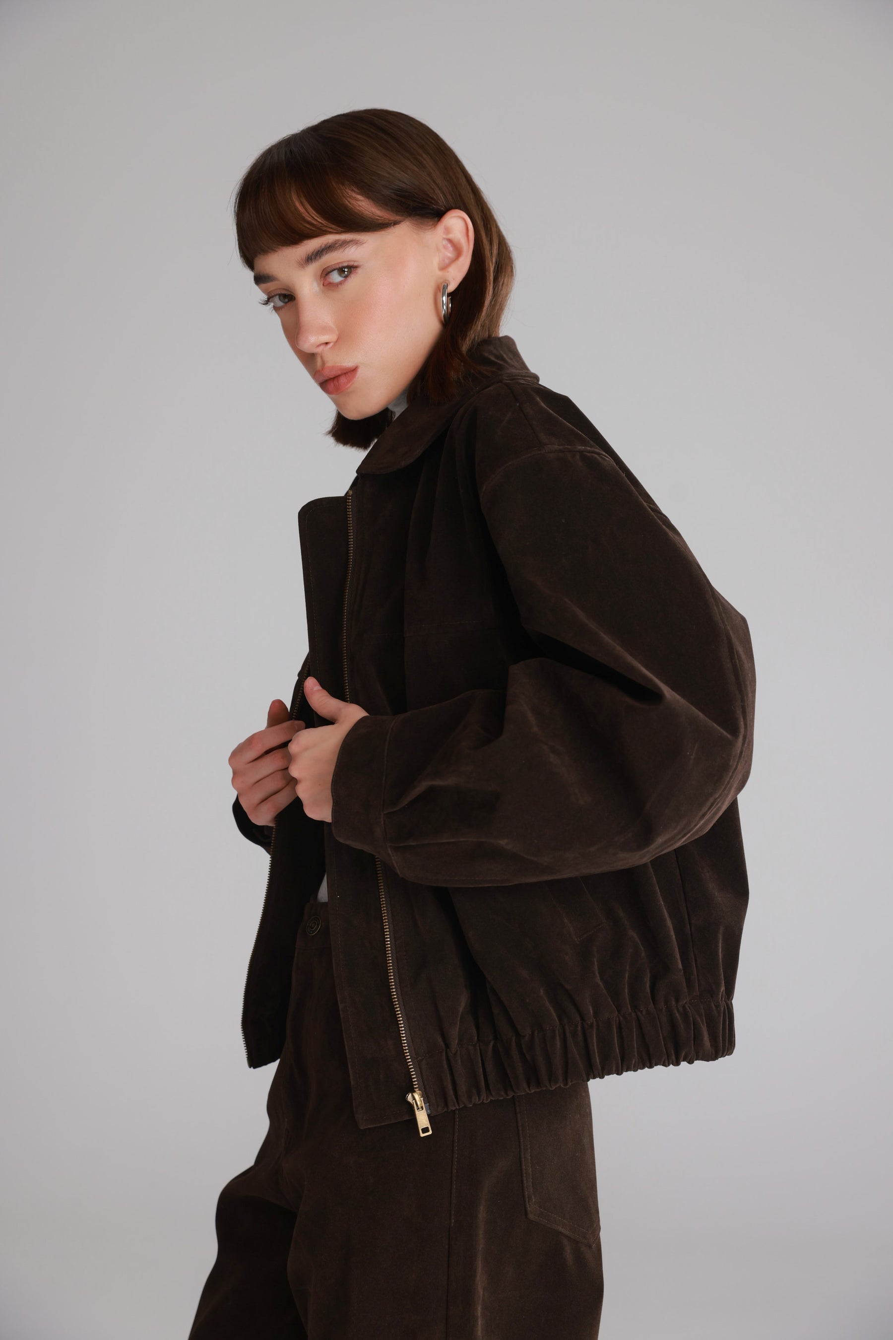 ג'קט בומבר דאלי חום כהה