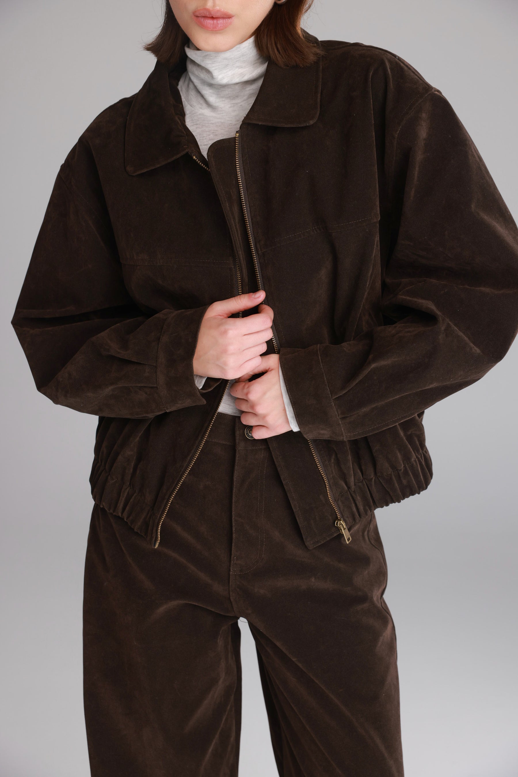 ג'קט בומבר דאלי חום כהה