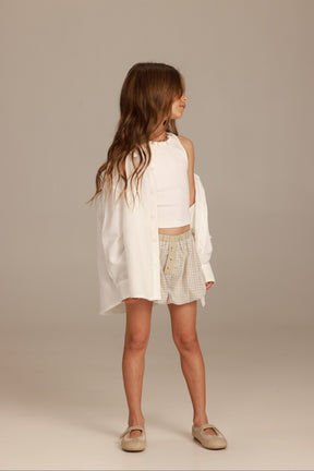 חולצת סיידי מכופתרת לבנה