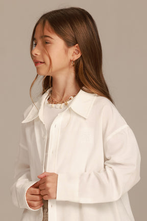 חולצת סיידי מכופתרת לבנה