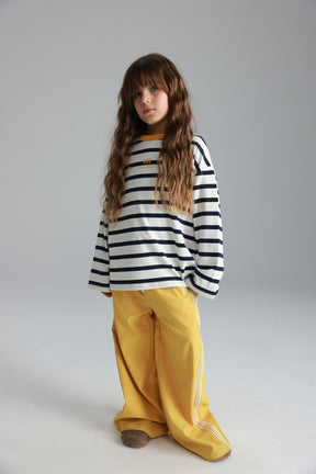 חולצת פול פסים לבן/נייבי