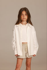 חולצת סיידי מכופתרת לבנה