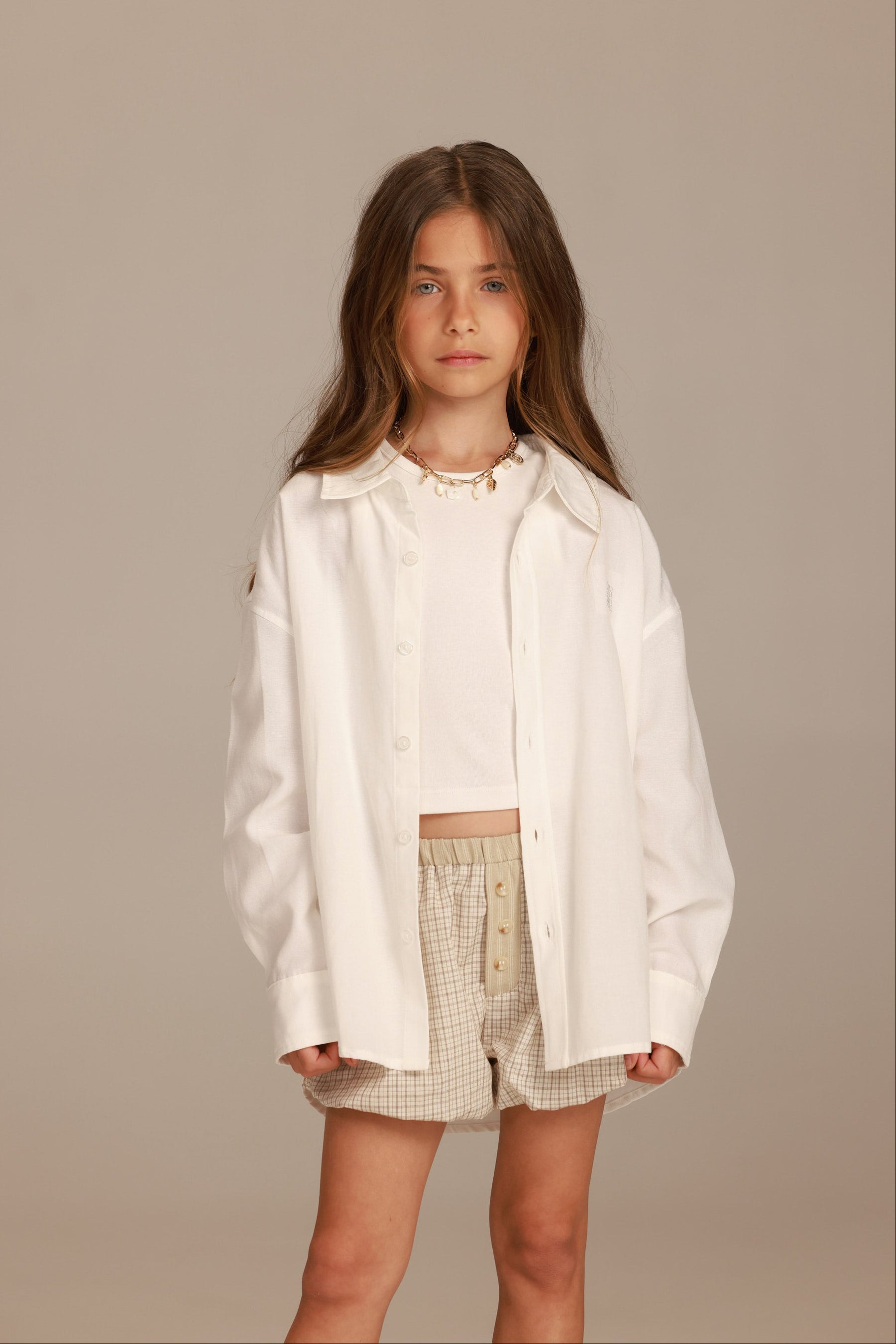 חולצת סיידי מכופתרת לבנה