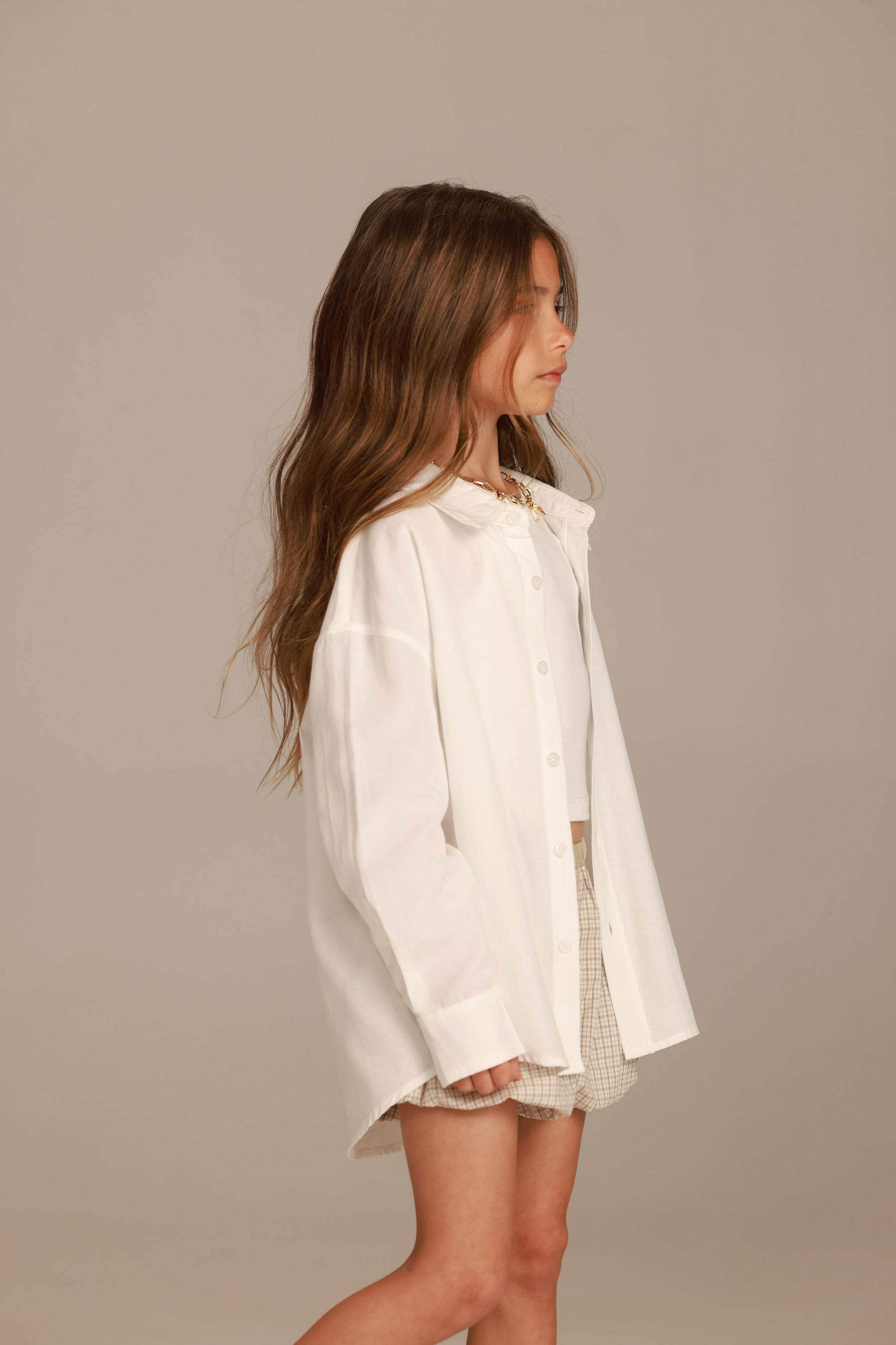 חולצת סיידי מכופתרת לבנה