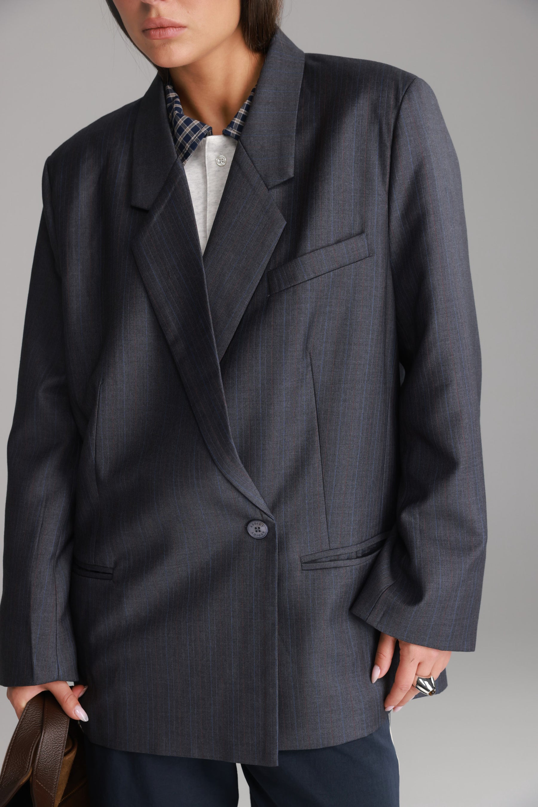 בלייזר פולינה אפור כהה