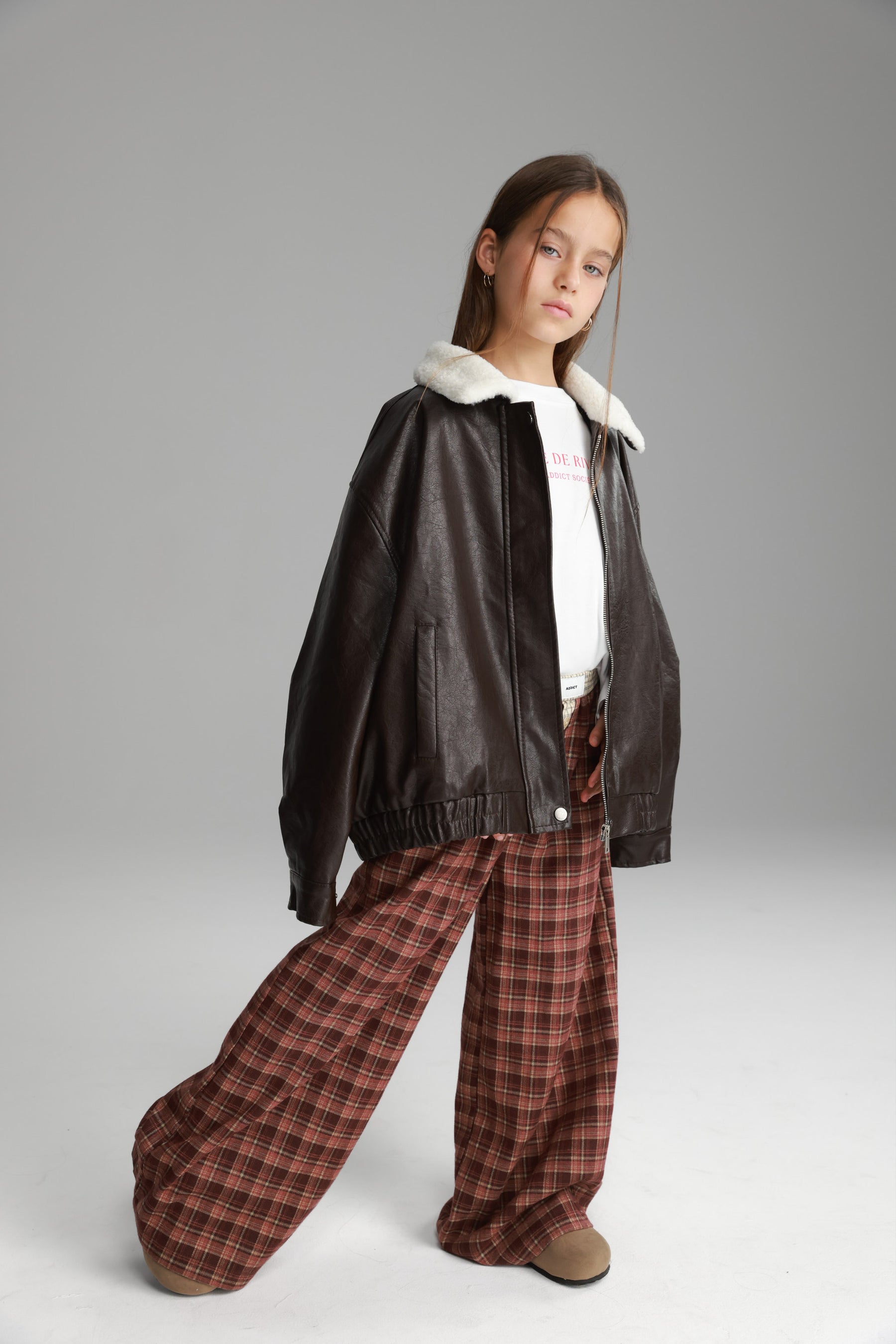 מכנסי נאלי משבצות בורדו