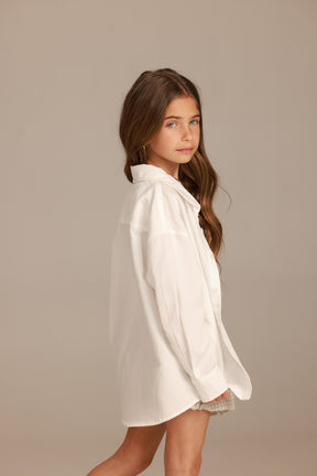 חולצת סיידי מכופתרת לבנה