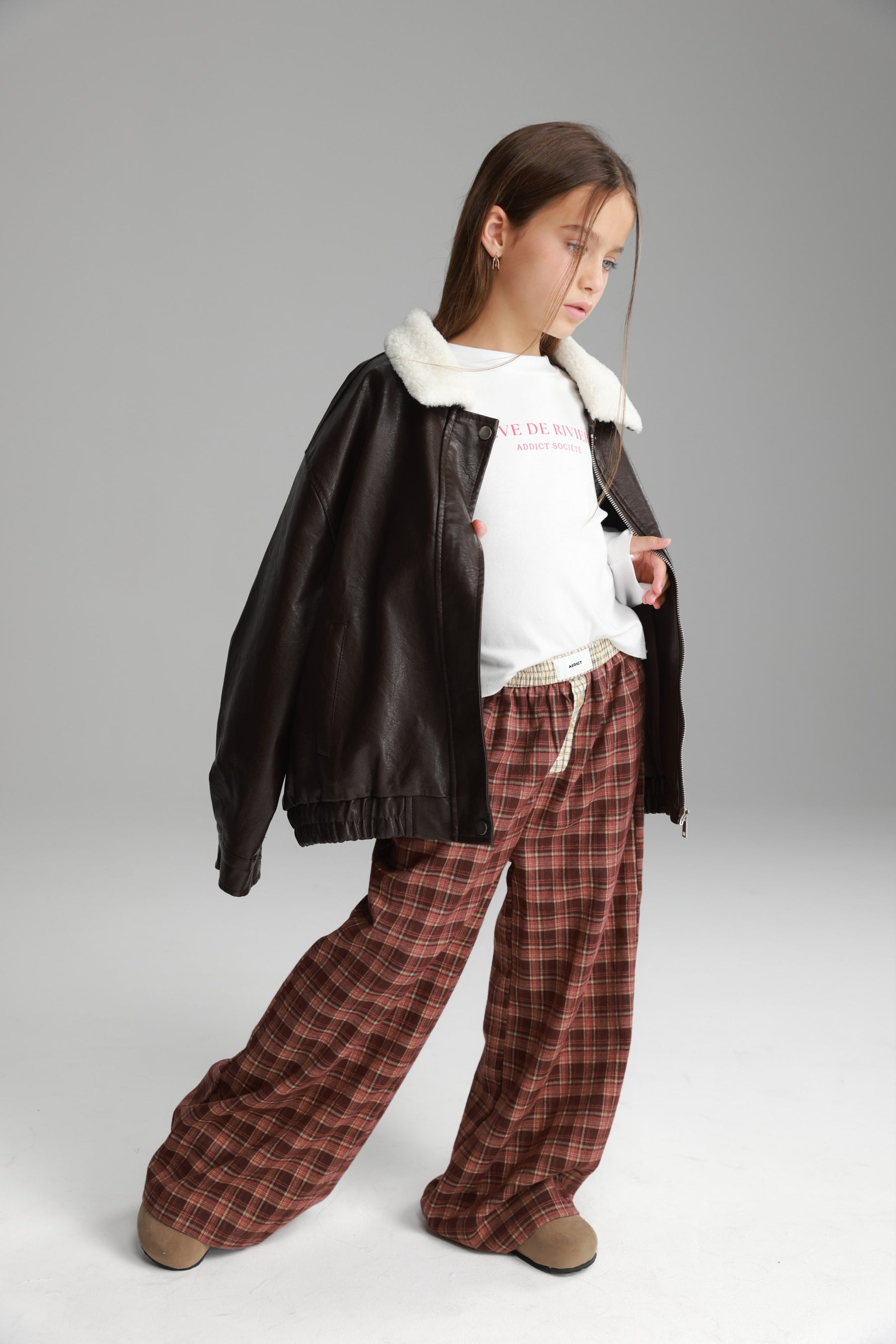 מכנסי נאלי משבצות בורדו