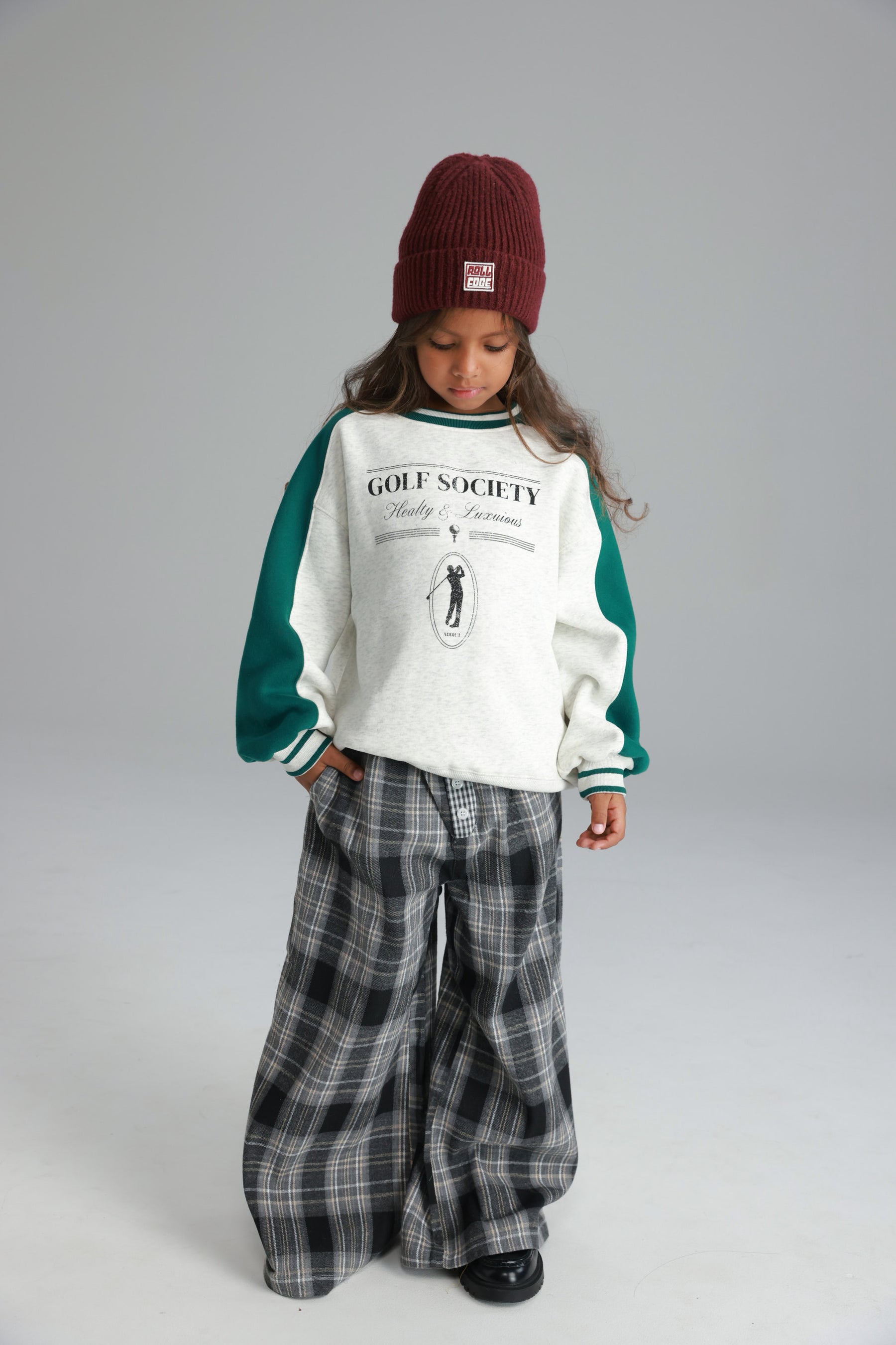 סוויטשירט קיארה אפור/ירוק