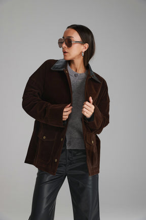 ג'קט אדריאנה חום כהה