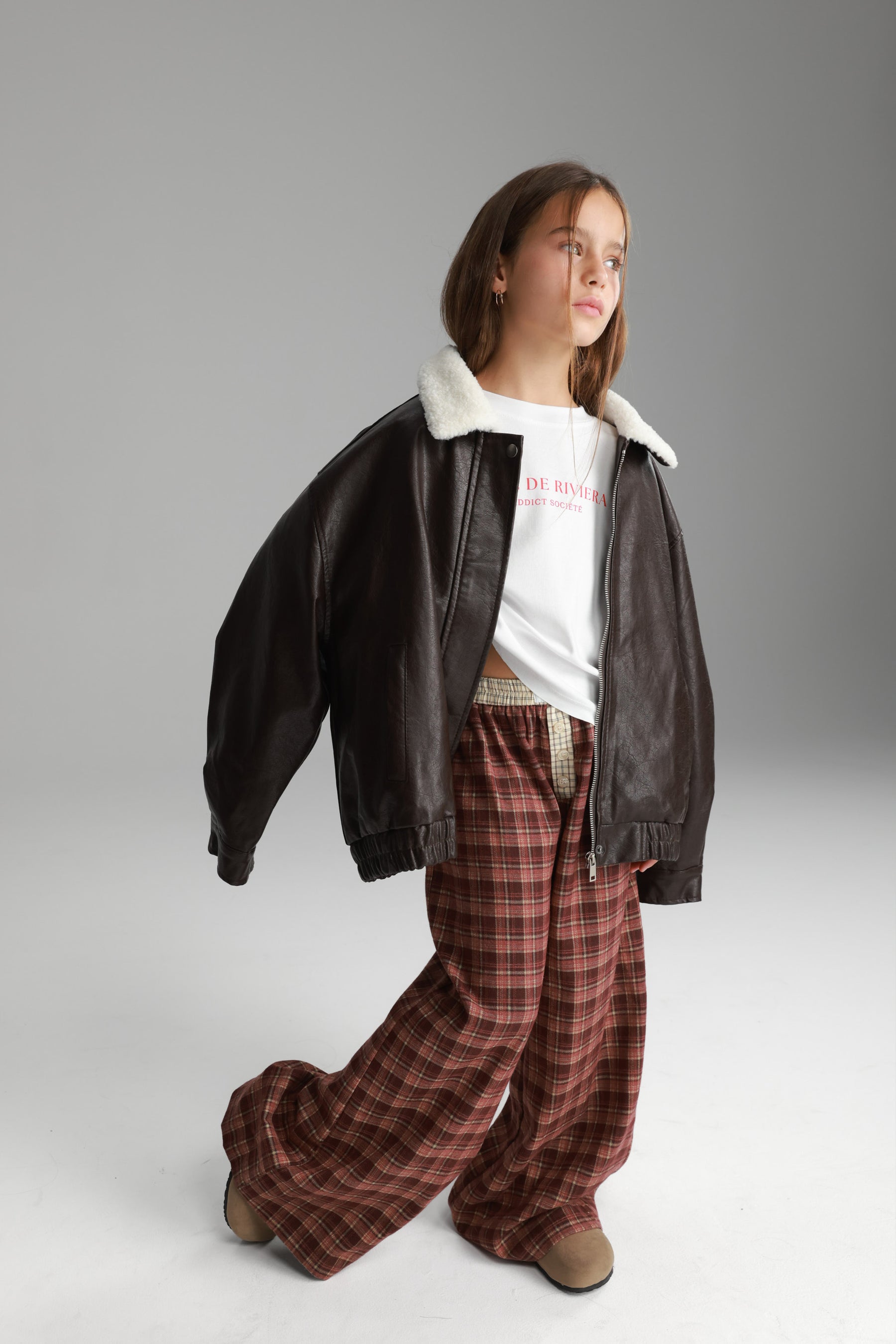 מכנסי נאלי משבצות בורדו