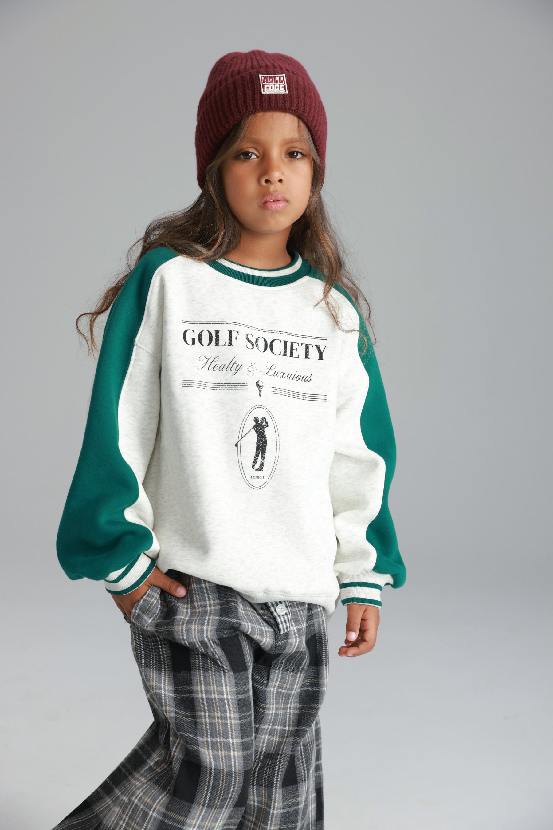 סוויטשירט קיארה אפור/ירוק