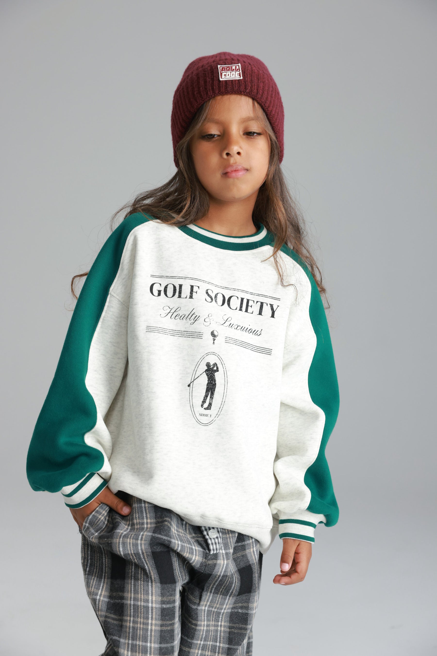 סוויטשירט קיארה אפור/ירוק