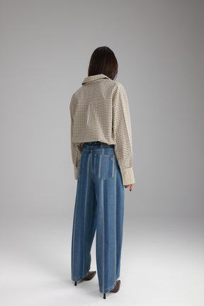 חולצת קולינה בז'/נייבי