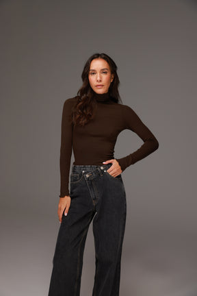 חולצת גולף ספנסר חום כהה