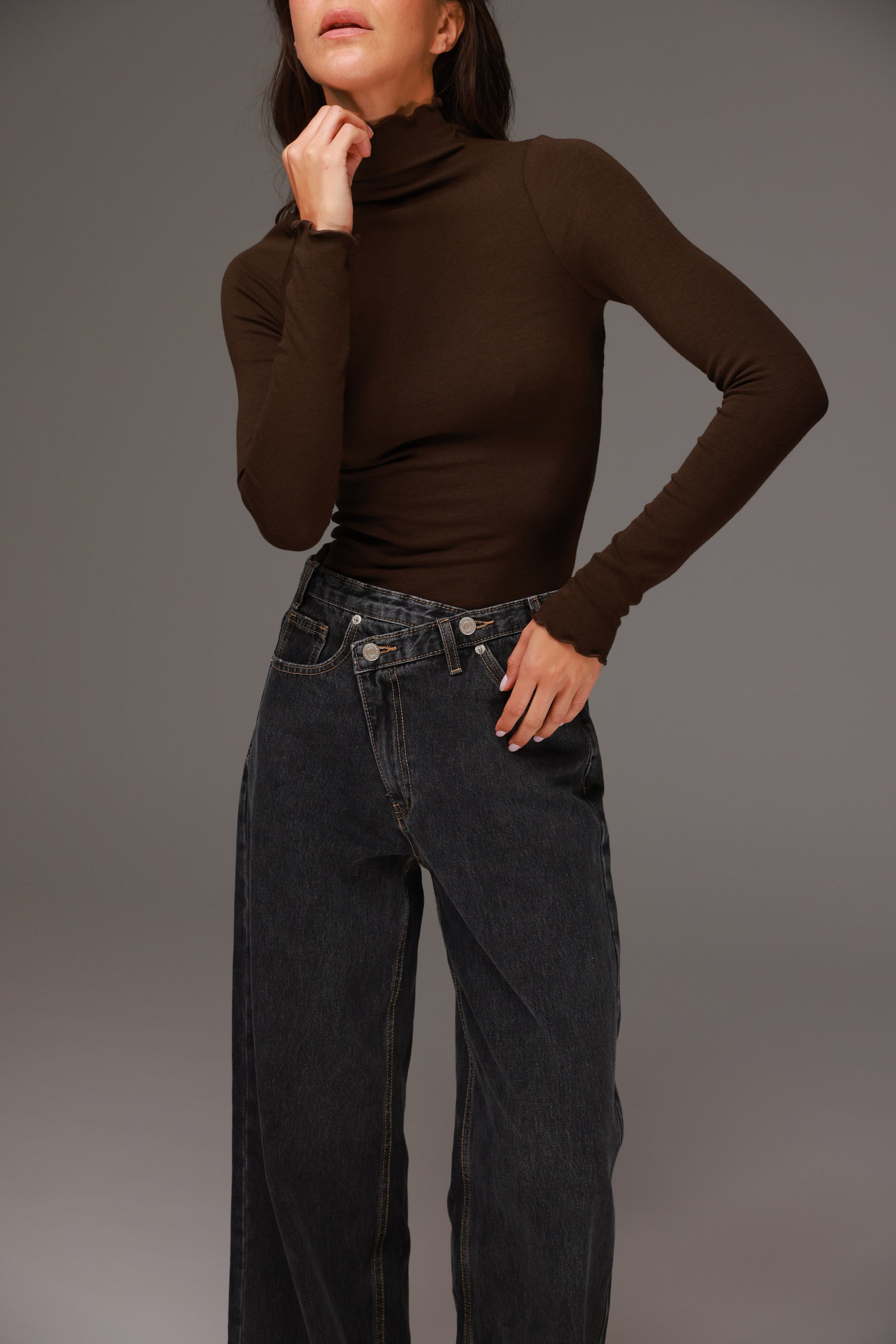 חולצת גולף ספנסר חום כהה