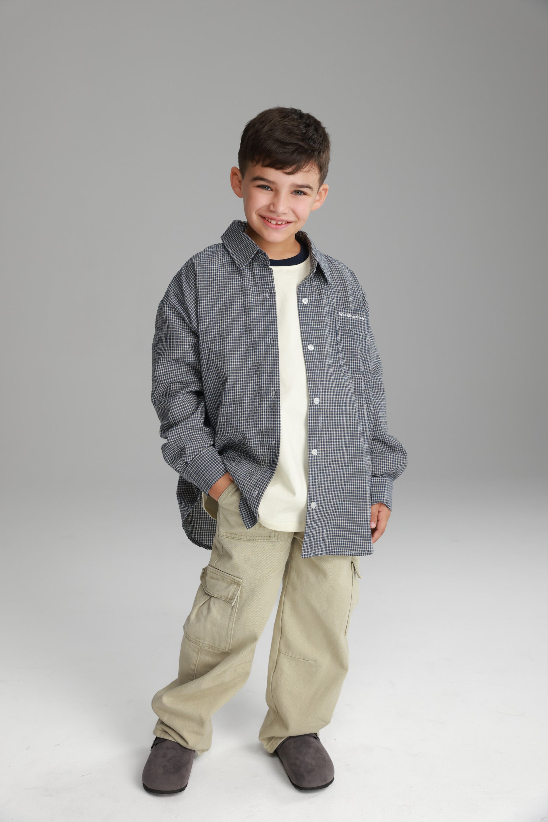 חולצת נורת' מכופתרת נייבי