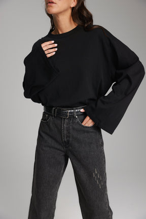 חולצת נדיה שחורה