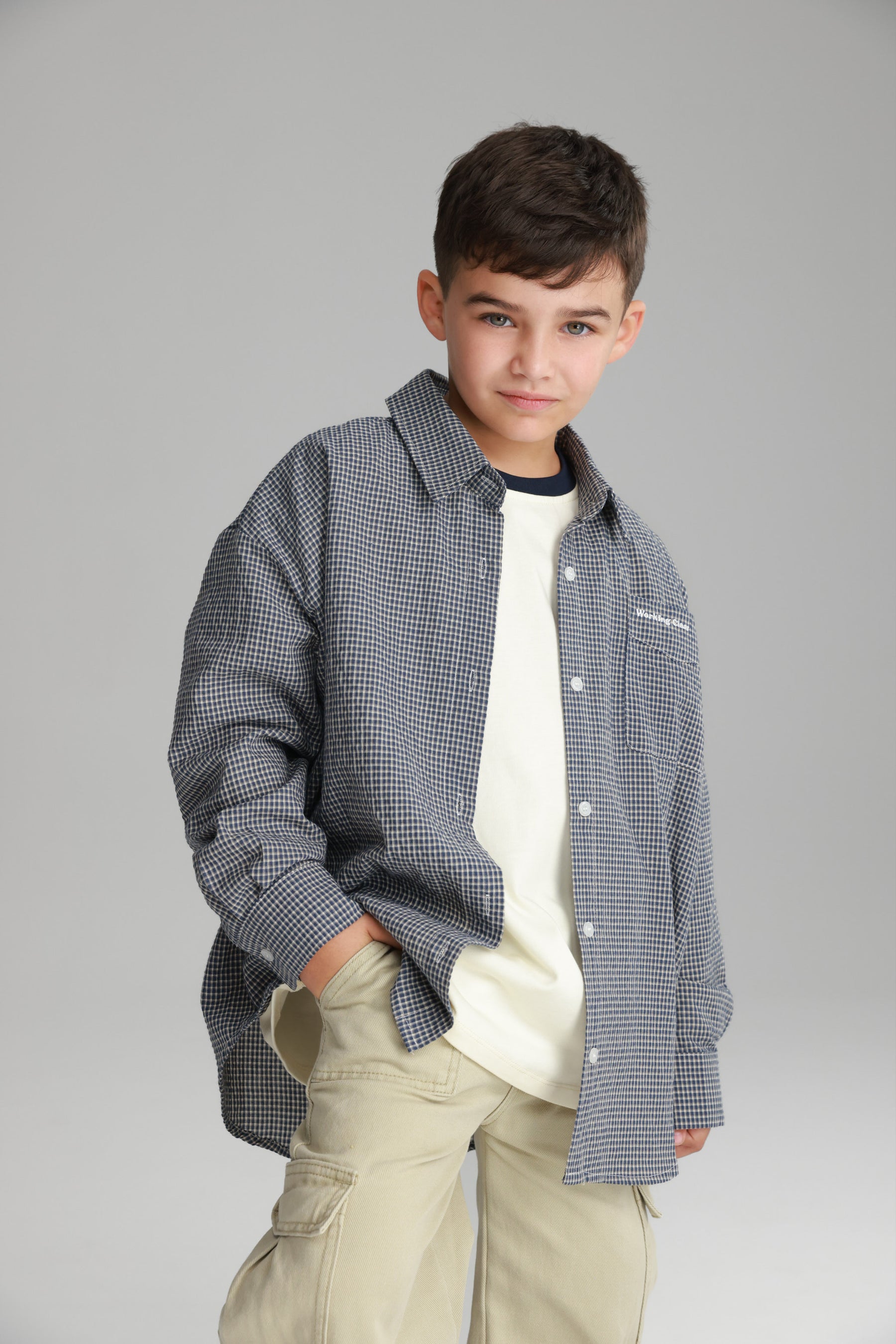 חולצת נורת' מכופתרת נייבי