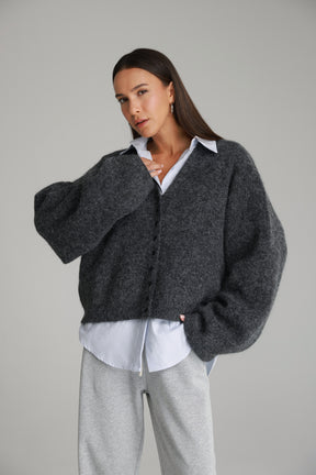 סוודר שרלוט אפור כהה