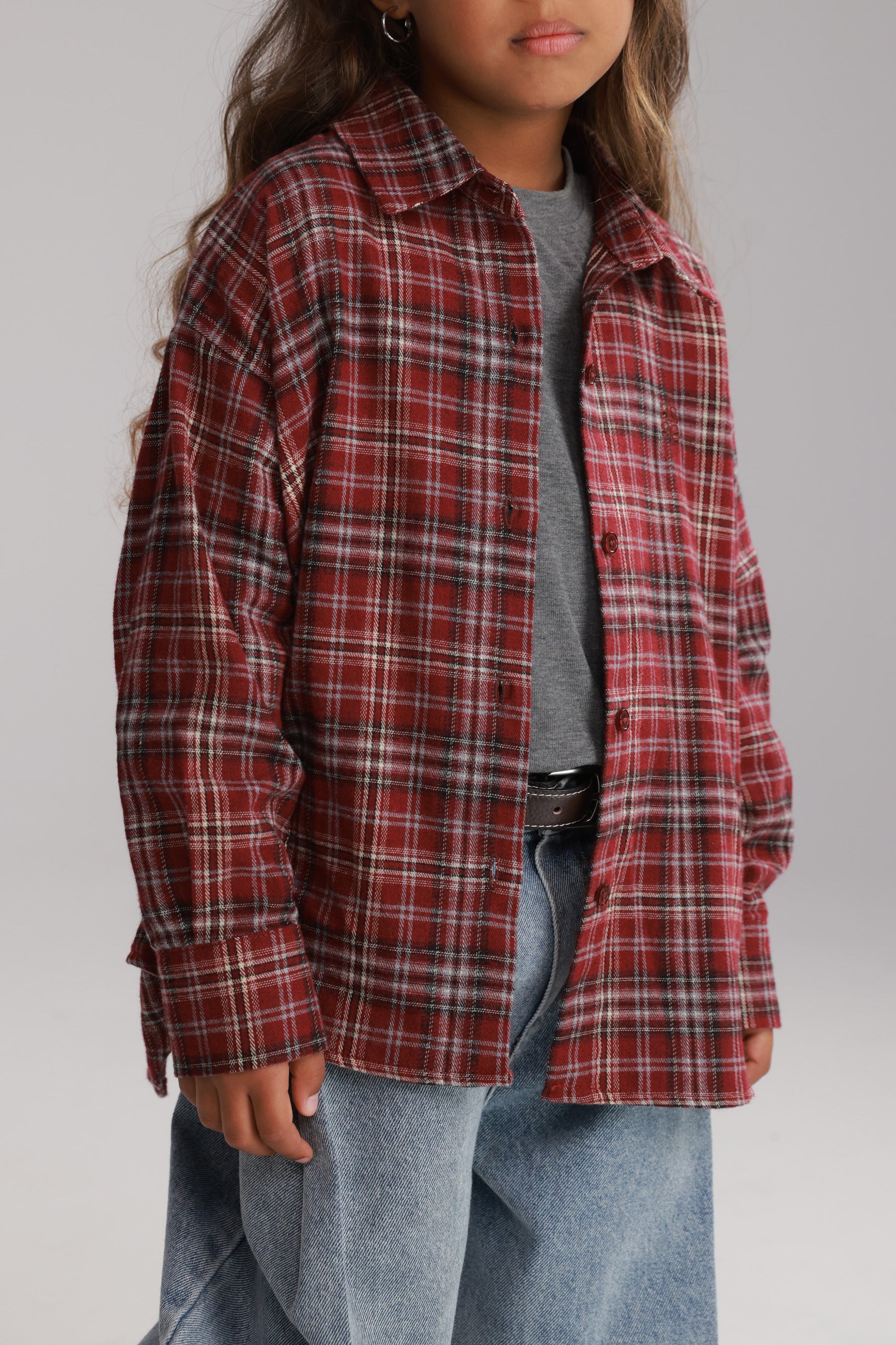 חולצת איב מכופתרת בורדו