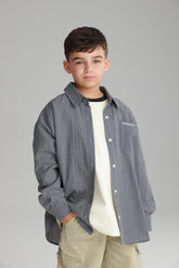 חולצת נורת' מכופתרת נייבי