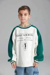 סוויטשירט קיארה אפור/ירוק