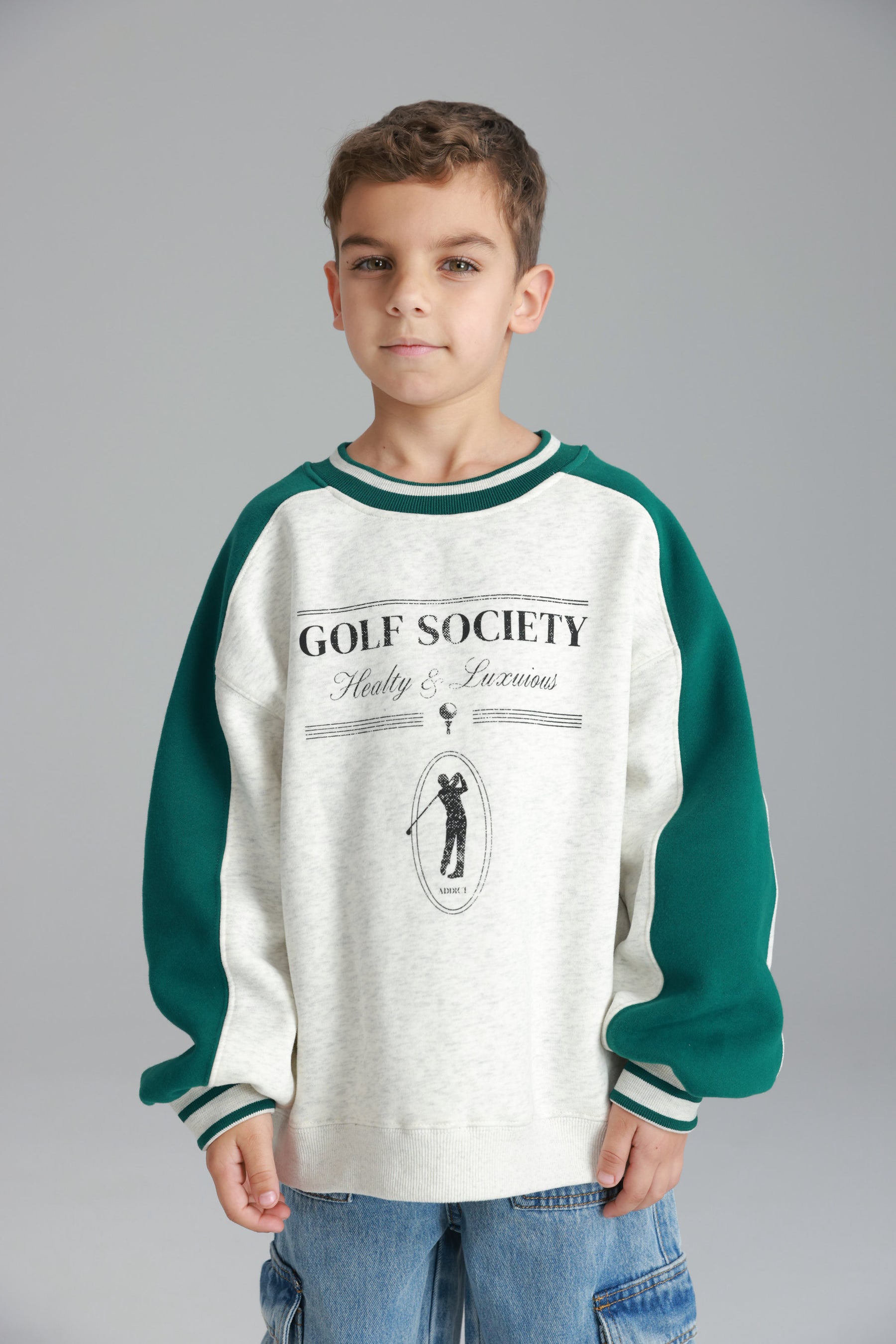 סוויטשירט קיארה אפור/ירוק