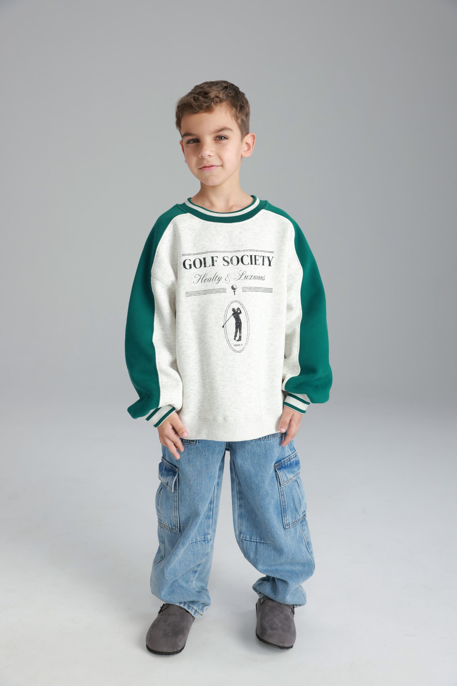 סוויטשירט קיארה אפור/ירוק