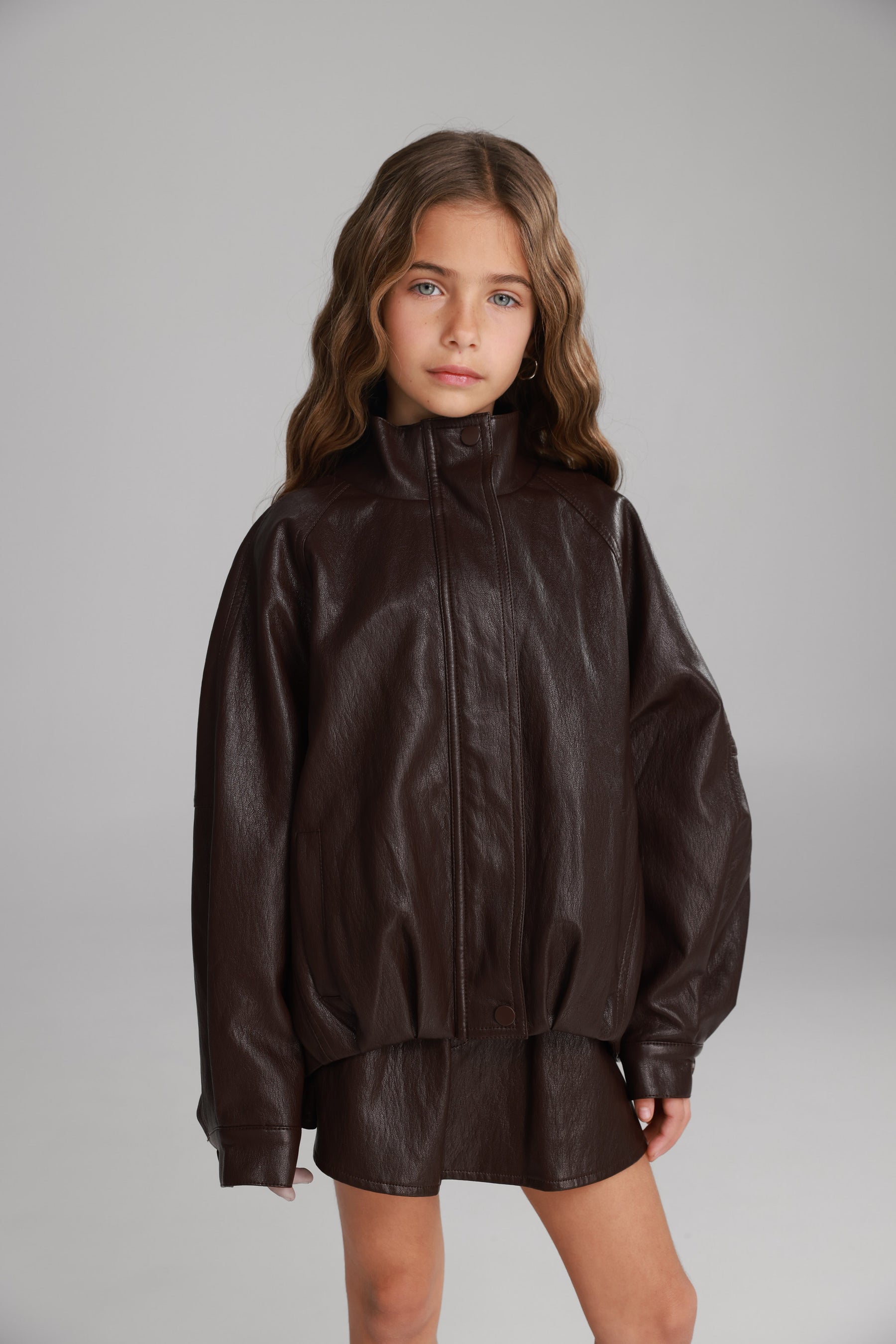 מעיל מייליס דמוי עור בורדו