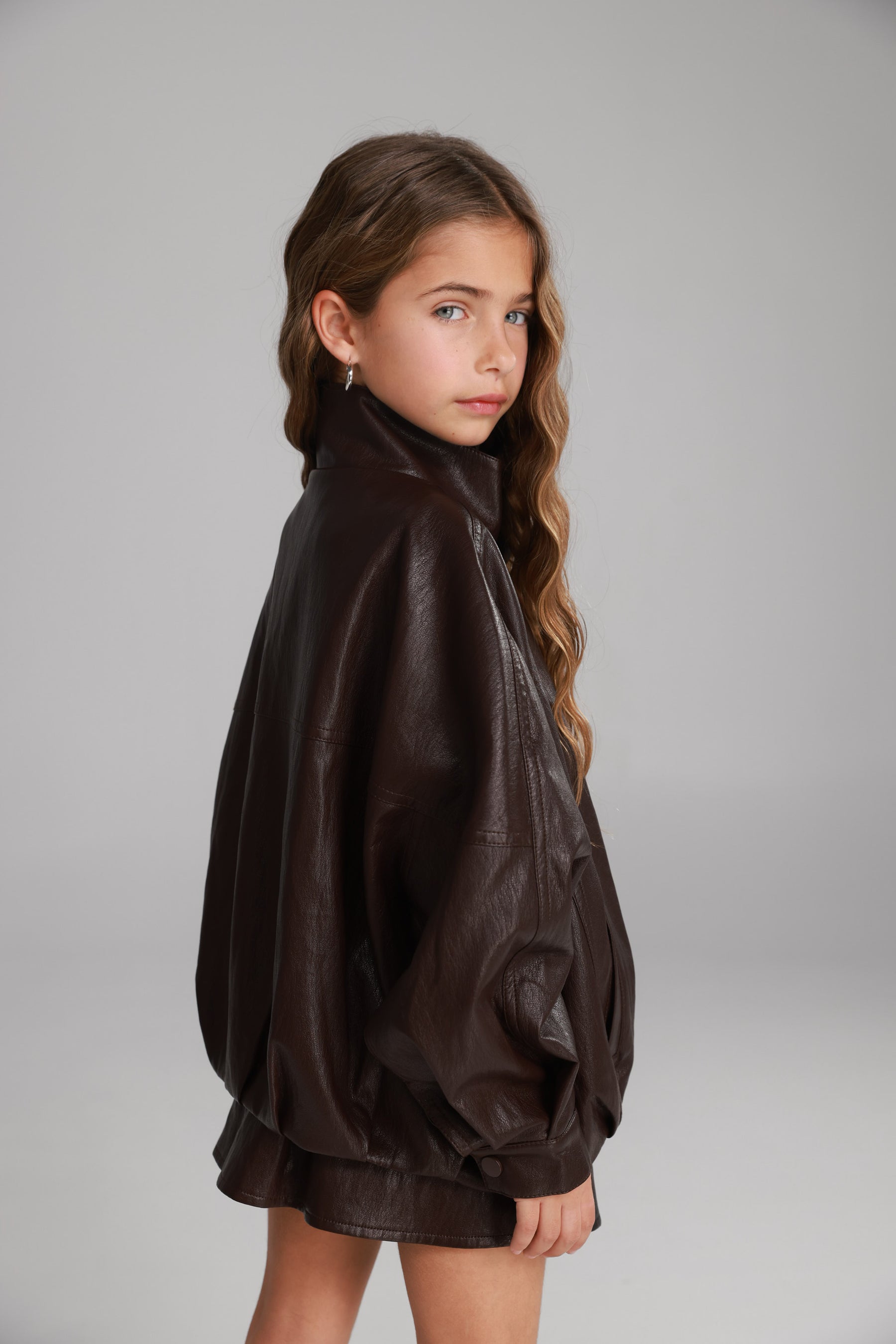 מעיל מייליס דמוי עור בורדו